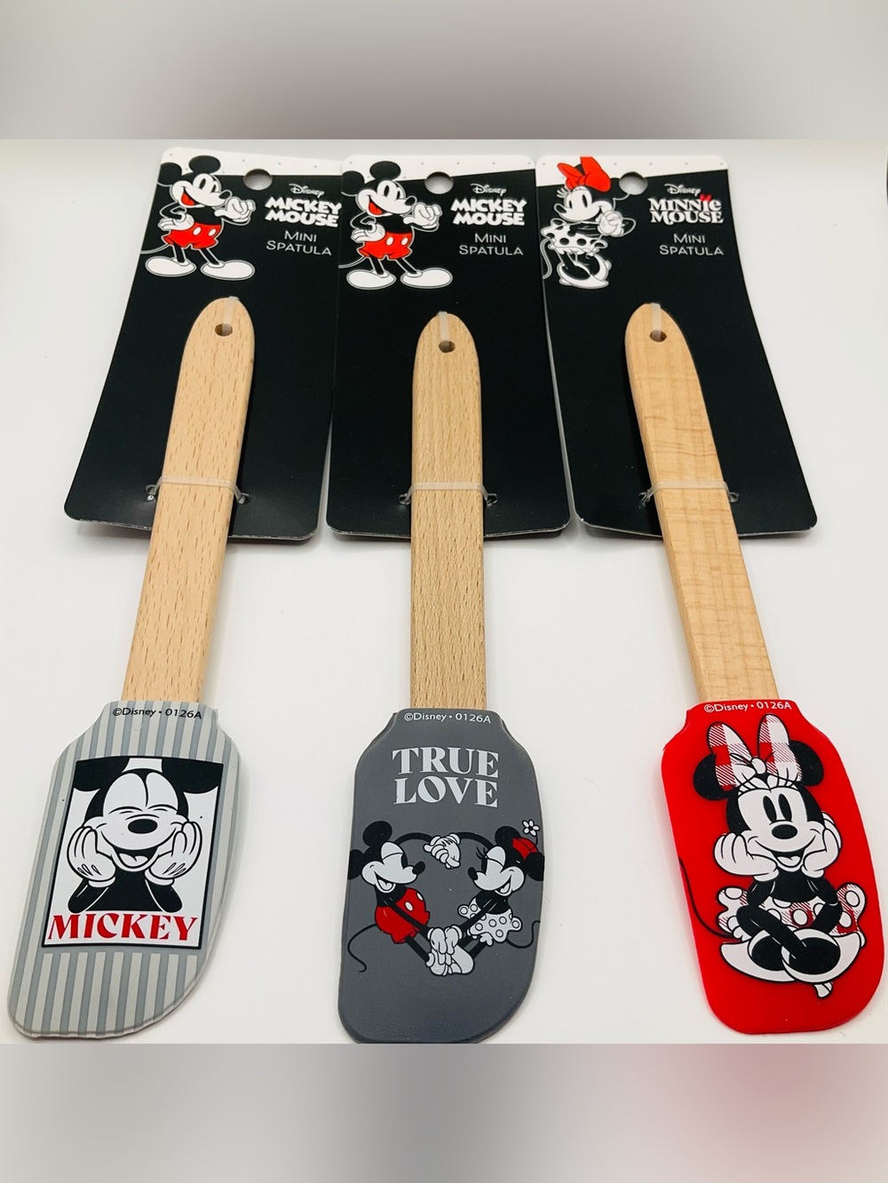 NEW Disney 3pc Mickey & Minnie Mouse Mini Silicon Spatula Set Kitchen Gadgets